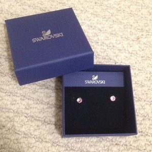 Pink Swarovski crystal studs